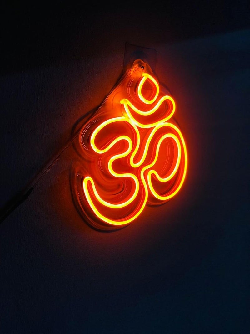RGY Om Led Neon Light for Wall Office Pooja room Mandir Decoration Home Decore Diwali Gift 8Inch x 9Inch Orange Light - Image 4
