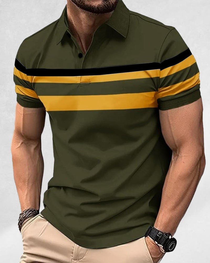 AUSK Men Polo Tshirt with Half Sleeve Regular Fit Olive - Image 2