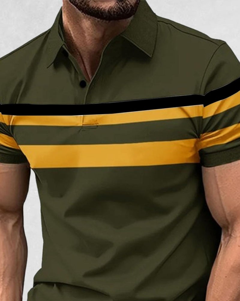 AUSK Men Polo Tshirt with Half Sleeve Regular Fit Olive - Image 4