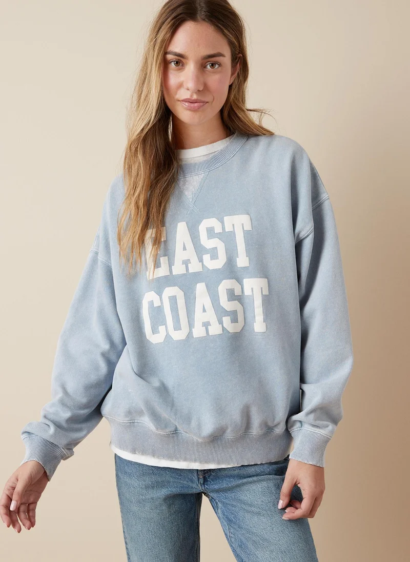 امريكان ايجل Crew Neck Graphic Fleece Sweatshirt
