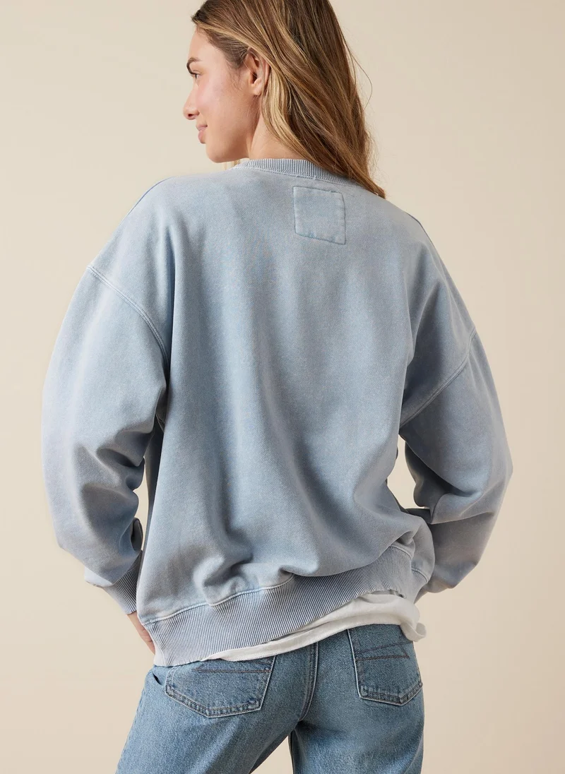 امريكان ايجل Crew Neck Graphic Fleece Sweatshirt