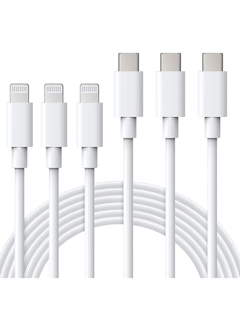 USB C to Lightning Cable MFi Certified 3Pack 6FT Fast iPhone 13 Charger Cable - Lightning to Type C Cable Compatible with iPhone 13 12 Pro 11 Max XS XR 8 Plus SE 2020 iPad Pro AirPods Pro