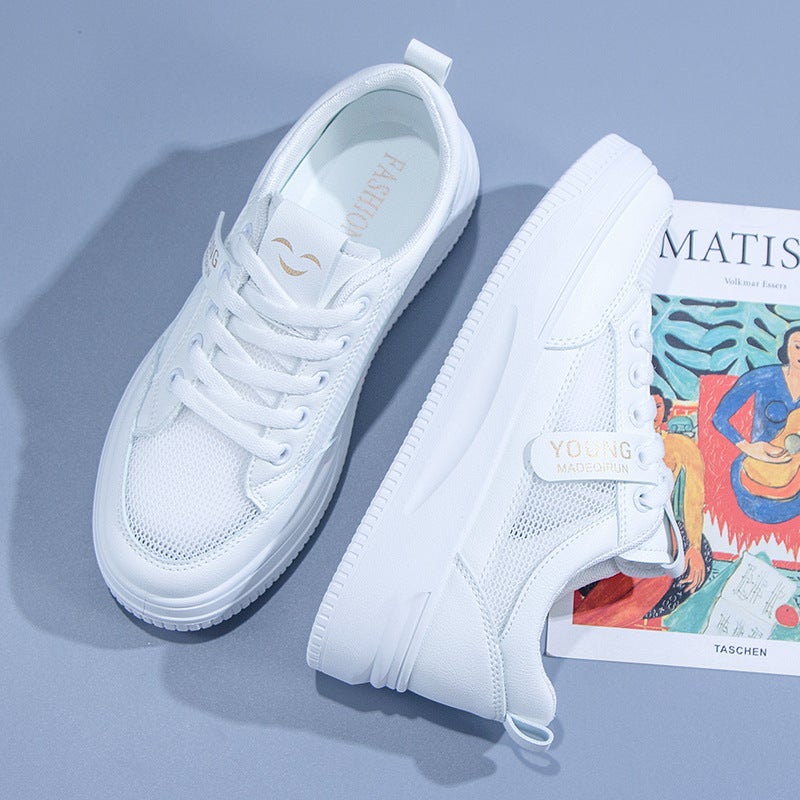 2024 Women Casual White Sneakers for Spring White [mesh]] 