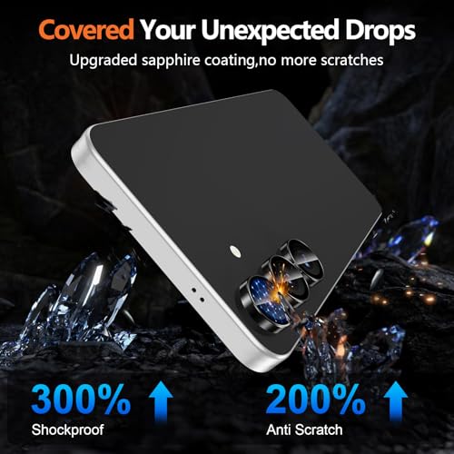 Avocase for Samsung Galaxy S25 FE Camera Lens Protector, Individual Metal Ring Tempered Glass Lens Cover, [Strong Adsorption] Scratch Resistant Ultra-Thin HD Clear Lens Cover, 1 Set-Black Ring - Image 5