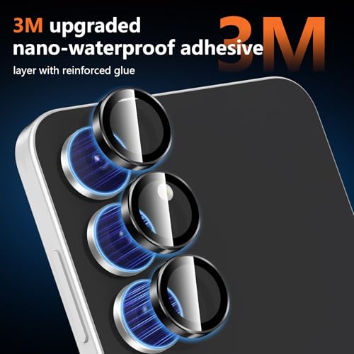Avocase for Samsung Galaxy S25 FE Camera Lens Protector, Individual Metal Ring Tempered Glass Lens Cover, [Strong Adsorption] Scratch Resistant Ultra-Thin HD Clear Lens Cover, 1 Set-Black Ring - Image 4