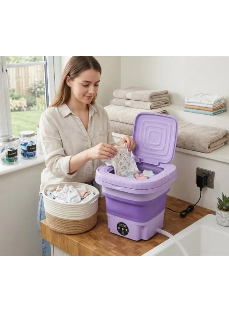 Mini Washing Machine, Foldable Washing Machine, Suitable for Small Spaces, Baby Clothes, Socks, Underwear, Easy to Store - Image 5