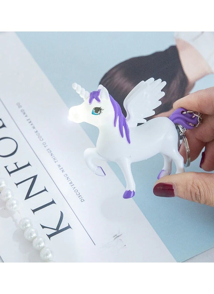 Generic - LED UNICORN KEYCHAIN with Light and Sound Cute Horse Noise Animal Key Chain Ring - Image 1