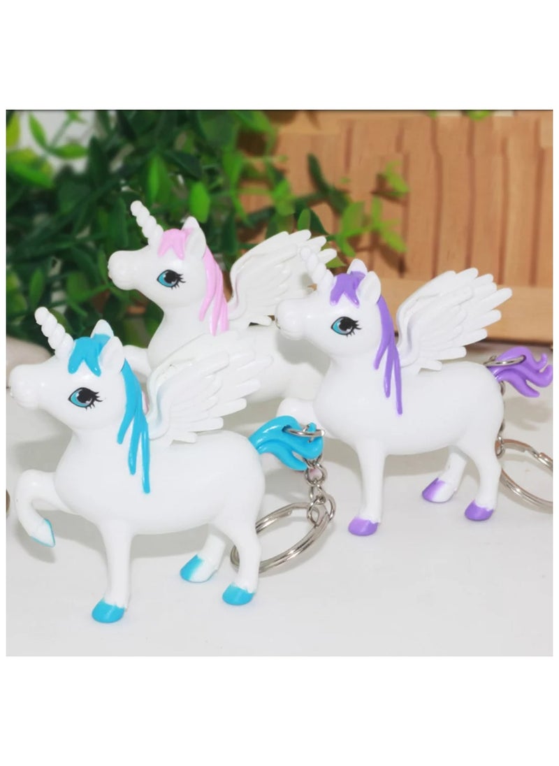 Generic - LED UNICORN KEYCHAIN with Light and Sound Cute Horse Noise Animal Key Chain Ring - Image 1