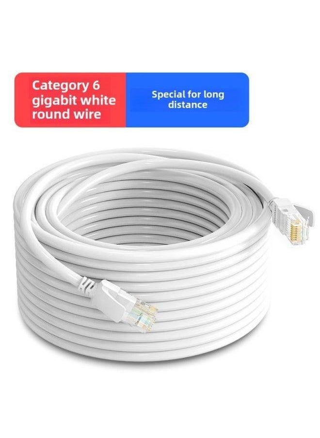 Generic Network Cable Household Super 6 Class 5 Router Computer Broadband Connection Outdoor High Speed 10m20 M Gigabit-Color:Six Types Of White Round Wire [gigabit Cable] Without Freezing-Line Length:3  - Image 1