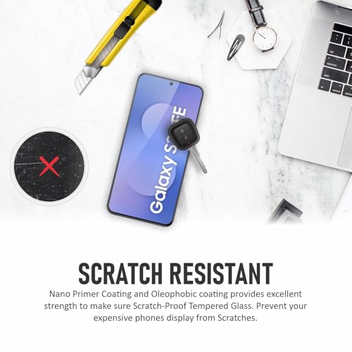 SupCares Tempered Glass for Samsung Galaxy S25 FE (6.7 Inch) With Installation Kit | Military-Grade Gorilla Screen Protector | Edge to Edge Coverage | Black - Image 5