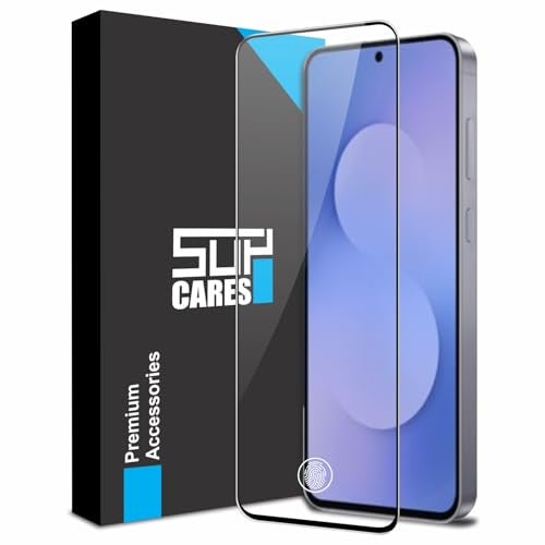 SupCares Tempered Glass for Samsung Galaxy S25 FE (6.7 Inch) With Installation Kit | Military-Grade Gorilla Screen Protector | Edge to Edge Coverage | Black - Image 1