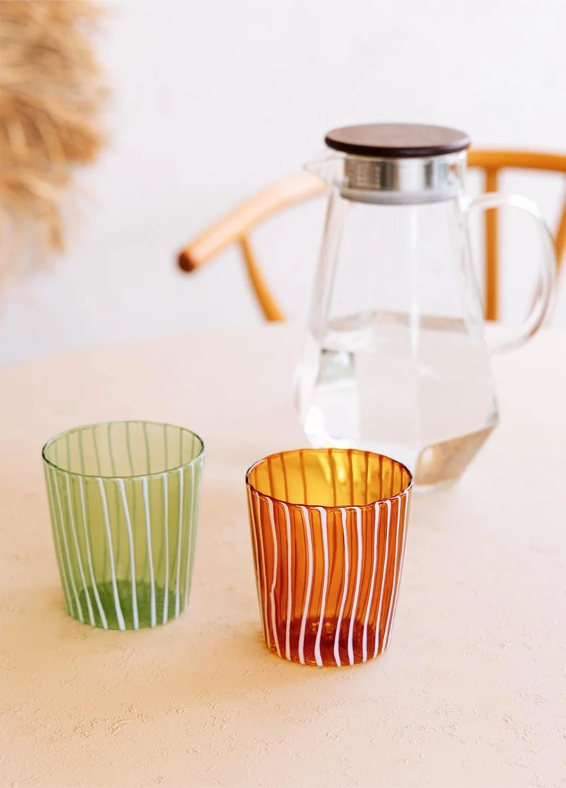 ذا ميا Line Water Glass Green 320 ml