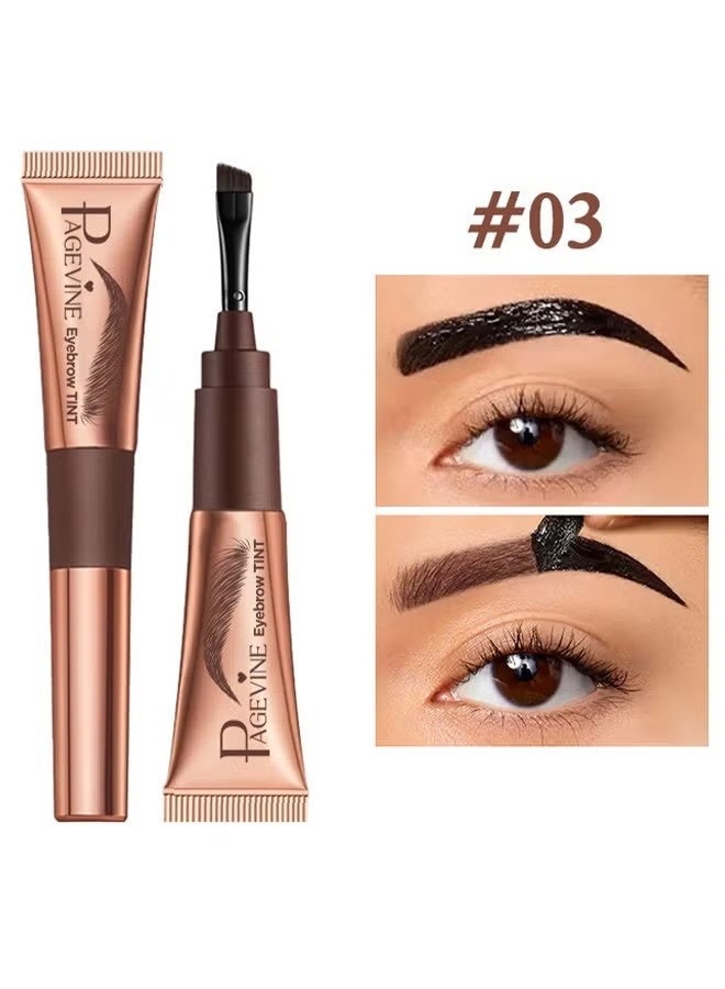 PAGE VINE Peel-Off Brow Gel，Tattoo Brow, Tattoo Peel Off Eyebrow Gel Tint, Semi Permanent Tattoo Brow Peel Off Tint Gel, Easy Peel Off Tin, Last Up to 5 Days, Waterproof and Sweat Resistant #03 - Image 1