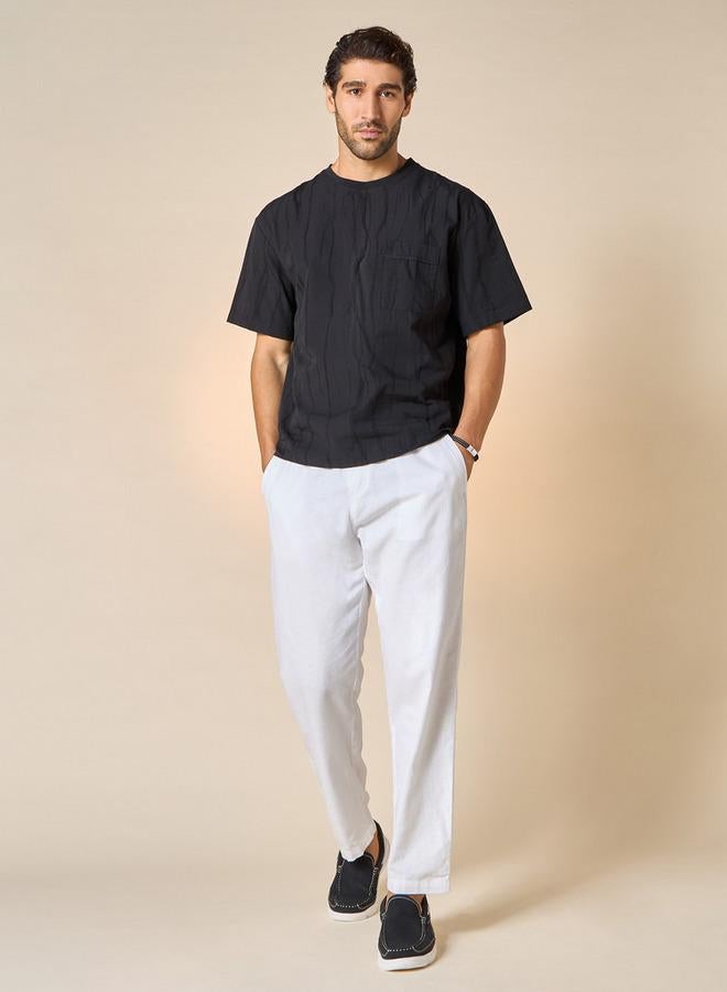 Iconic Jacquard Textured T-shirt with Pocket - Image 2