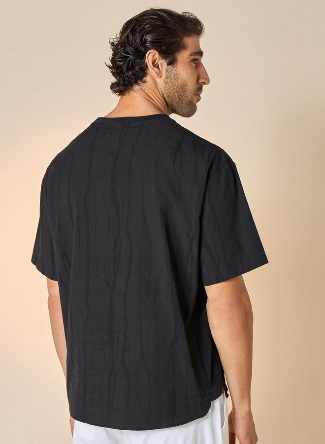 Iconic Jacquard Textured T-shirt with Pocket - Image 3