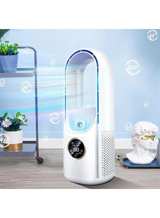 Bladeless Desk Fan, USB Rechargeable Personal Fan Quiet Mini Table Fan, Portable Bladeless Fan with timer & 1-6 Gears Adjustment, Humidifying Cooling AC Fan for Home Office Bedroom, Summer Gifts