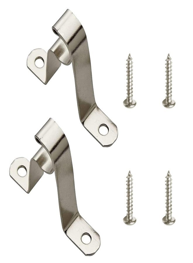 Kowibcl 7/16” Cafe Rod Brackets,Set of 2 Curtain Rod Brackets for mounting a Curtain Rod to The Wall,Nickel… - Image 1