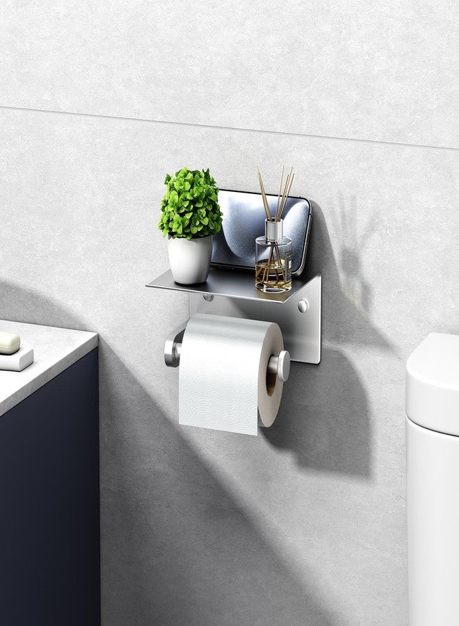 Suyar Brushed Nickel Toilet Paper Holder with Shelf, SUS304 Stainless Steel Wall Mounted Bathroom Tissue Roll Holder - Image 3