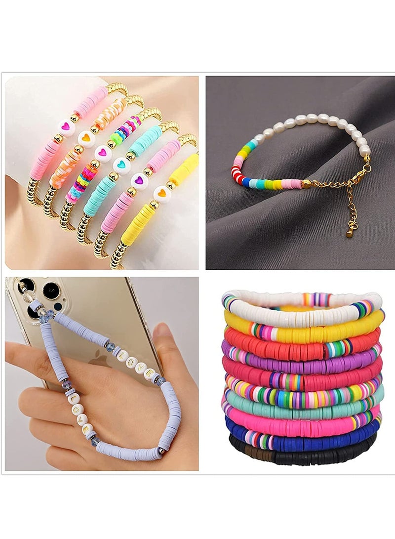 SYOSI Jewelry Making Kit Beads for Bracelets Bead Craft Kit Set 4800 Pcs Clay Beads for Jewelry Making Necklace Earring DIY Craft Kit Gift for Women Wife Girlfriend Adult Kid (6MM) - Image 2