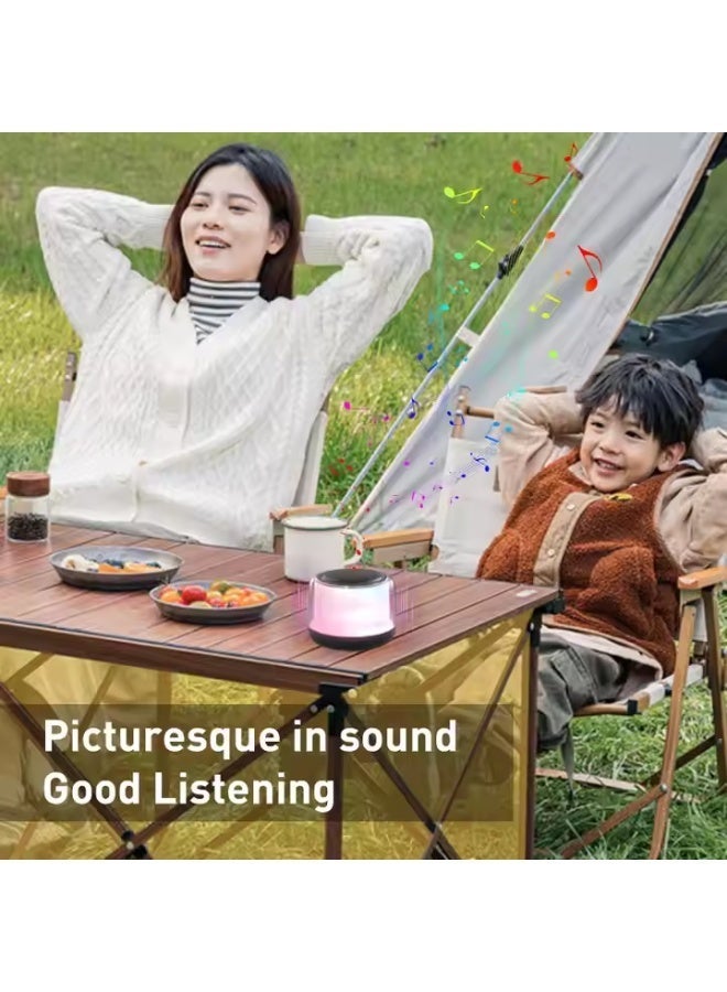 WYE Y-SKR04 Portable Mini Bluetooth Speaker with Dual LED Lights, TWS True Wireless Stereo Pairing, TF Card Player, Deep Bass Sound for Home Travel Outdoor - Image 4