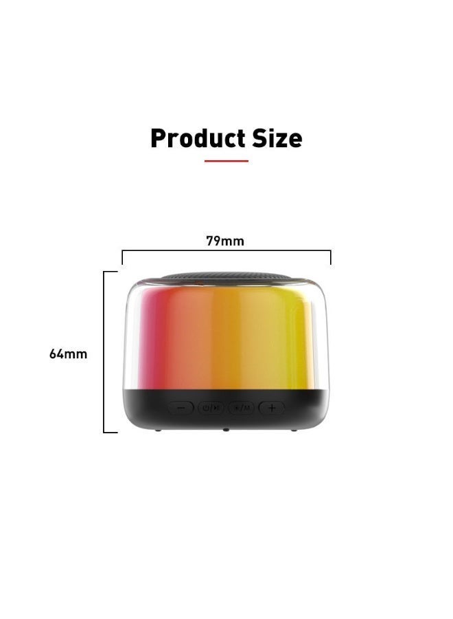 WYE Y-SKR04 Portable Mini Bluetooth Speaker with Dual LED Lights, TWS True Wireless Stereo Pairing, TF Card Player, Deep Bass Sound for Home Travel Outdoor - Image 3