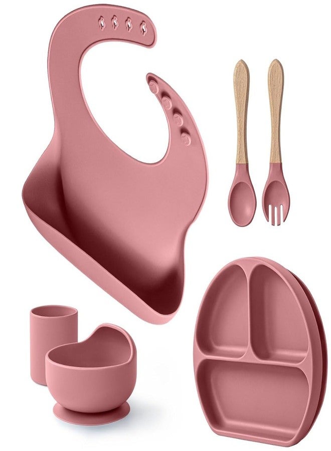 FICTIOUS 6-Piece Silicone Baby Feeding Set for Toddlers | Suction Bowl, Plate, Cup, Bib, Spoon & Fork | BPA-Free, Self-Feeding Weaning Kit | Multicolor, 6+ Months (Multicolor) - Image 1