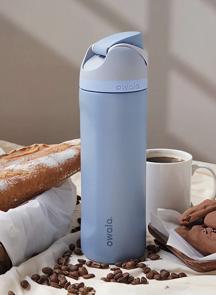 Owala （Sea Salt 24OZ）Freesip Insulated Stainless Steel Water Bottle With Straw For Sports And Travel, Bpa-Free,Freesip Insulated Stainless Steel Water Bottle With Straw For Sports And Travel, Bpa-Free - Image 1