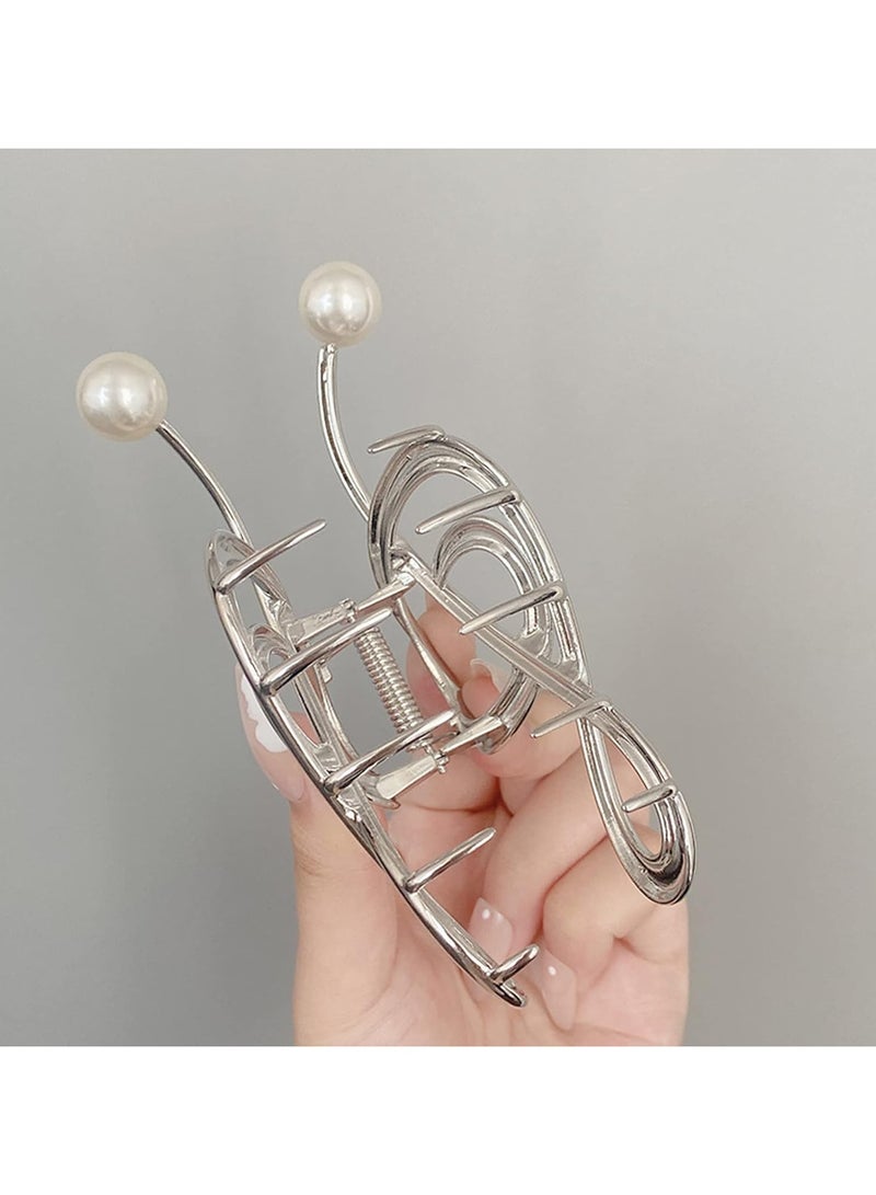 Goolsky 1pc Elegant Minimalist Alloy Musical Note Hair Clip, Big Single Solid Color Hair Barrettes with Pearl Designs - Image 3