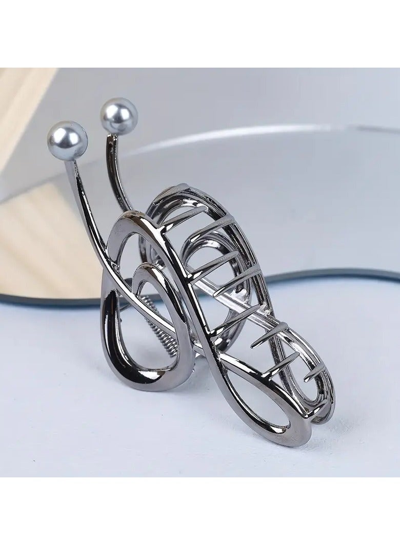 Goolsky 1pc Elegant Minimalist Alloy Musical Note Hair Clip, Big Single Solid Color Hair Barrettes with Pearl Designs - Image 5