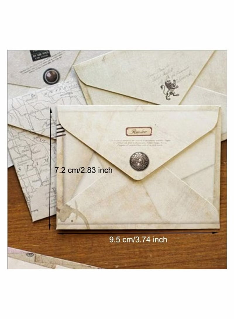 Generic Mini Vintage Envelope, 12Pcs Small Handmade Gift Card Envelopes Holders, for DIY Birthday Party, Greeting Cards, Invitation Tools for Kids Art Craft (12 Different Design)  - Image 5