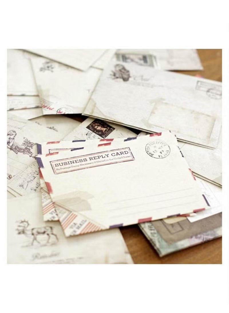 Generic Mini Vintage Envelope, 12Pcs Small Handmade Gift Card Envelopes Holders, for DIY Birthday Party, Greeting Cards, Invitation Tools for Kids Art Craft (12 Different Design)  - Image 4