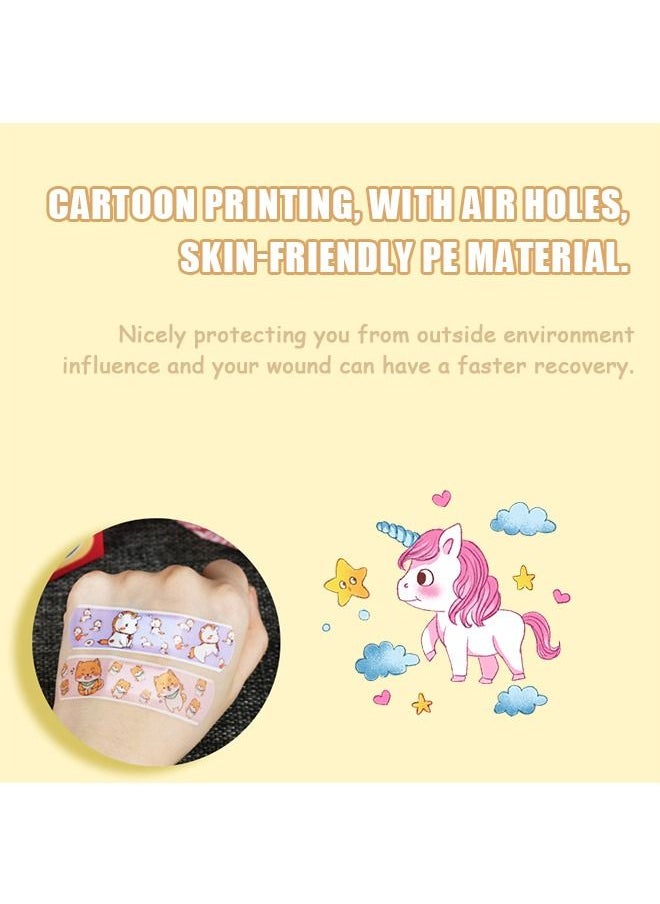 Generic - 120 Pcs Cartoon Bandages Strips Band Aid, PE Material Hemostatic Waterproof Adhesive Bandages Strips Combination Pack, Cuts Scrapes First Aid Bandages for Family (Colorful) - Image 1