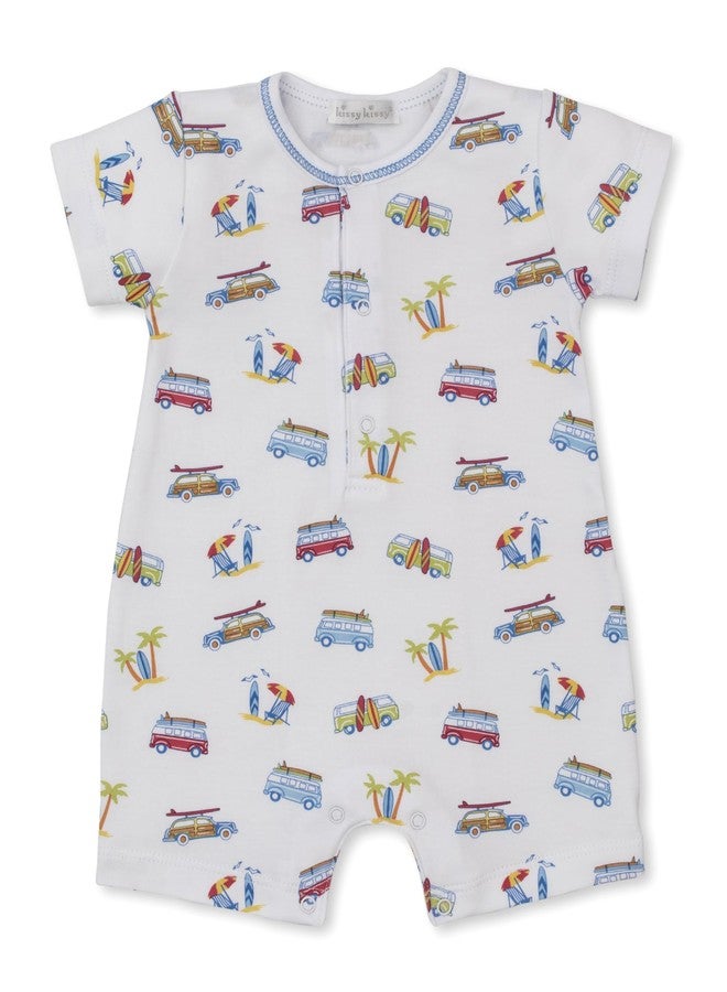 Kissy Kissy Baby Boys Infant Surfing Vans Print Short Playsuit-Multicolored-9 Months