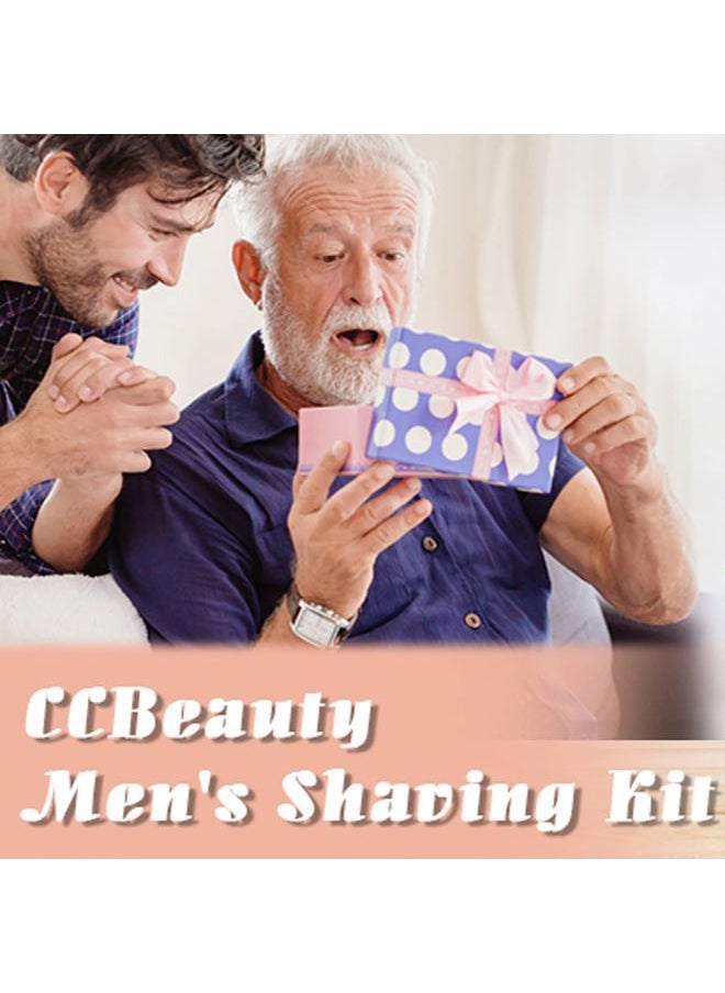 CCbeauty - Mens Shaving Brush and Bowl Set, 4 in 1 Badger Shave Brushes Kit with Stainless Steel Bowl & Soap Mug, Safety Razor Stand, Birthday Boyfriend Dad Gifts Set for Men, Shaving Cream 3.5Oz - Image 1