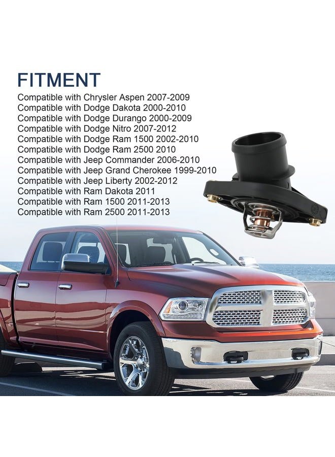 LDMINDA 902-312 53020887AD Engine Coolant Thermostat Housing Assembly Compatible with Chrysler Aspen 07-09, For Dodge Dakota Durango Nitro Ram 1500 Ram 2500 Dakota For Jeep Commander Grand Cherokee Liberty - Image 3