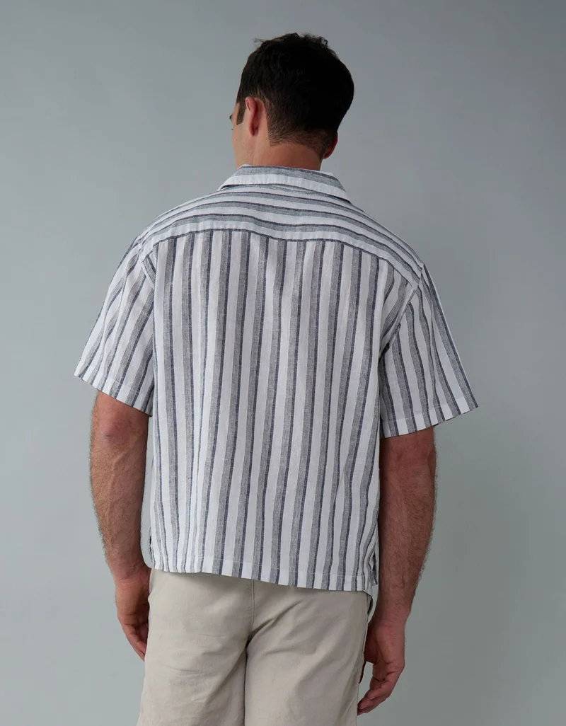 امريكان ايجل قميص بأزرار من مزيج الكتان