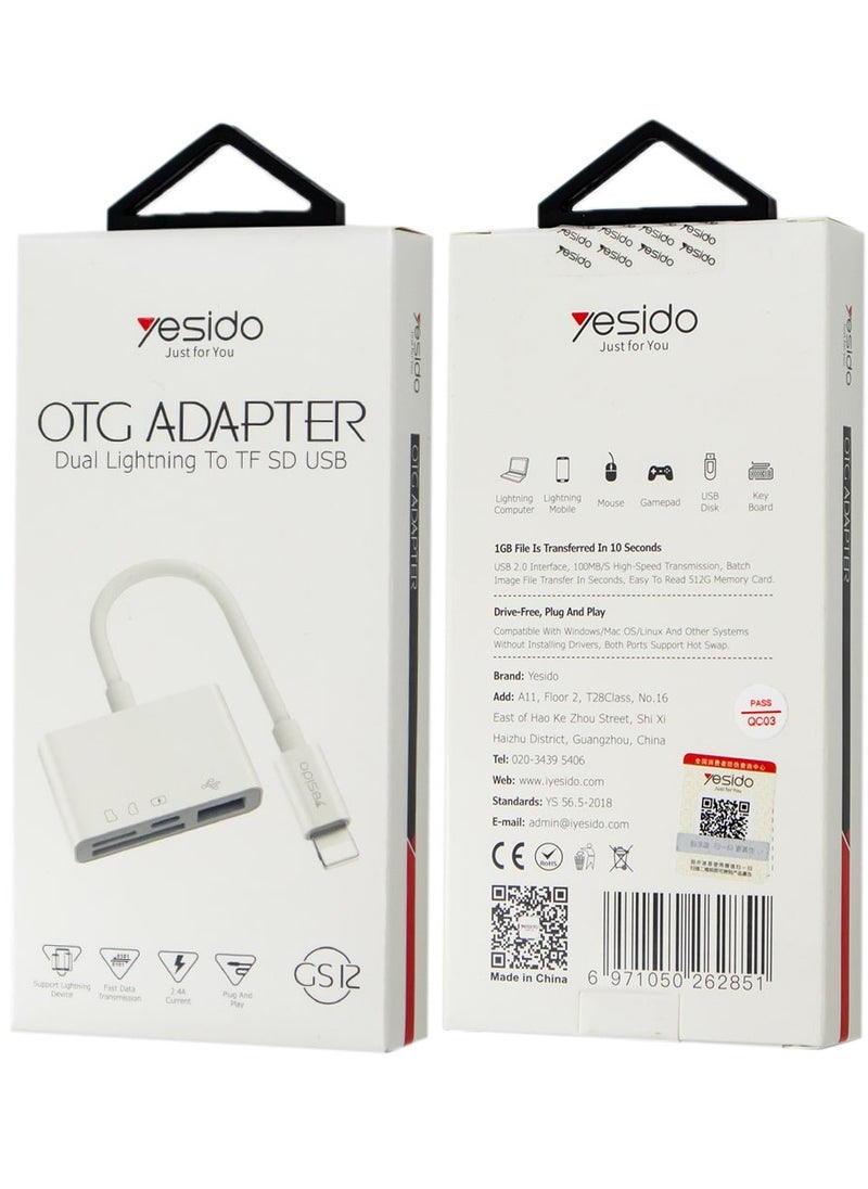 ELTRAZONE - OTG Adapter Lightning to SD & TF Card Reader – GS11 for iPhone and iPad - Image 1