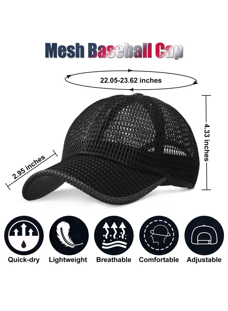 KASTWAVE Summer Mesh Baseball Cap Breathable Full Mesh Hat Casual Trucker Hats Adjustable Quick Dry Cool Hats Mesh Running Hat for Men Women Outdoor Sports - Image 3