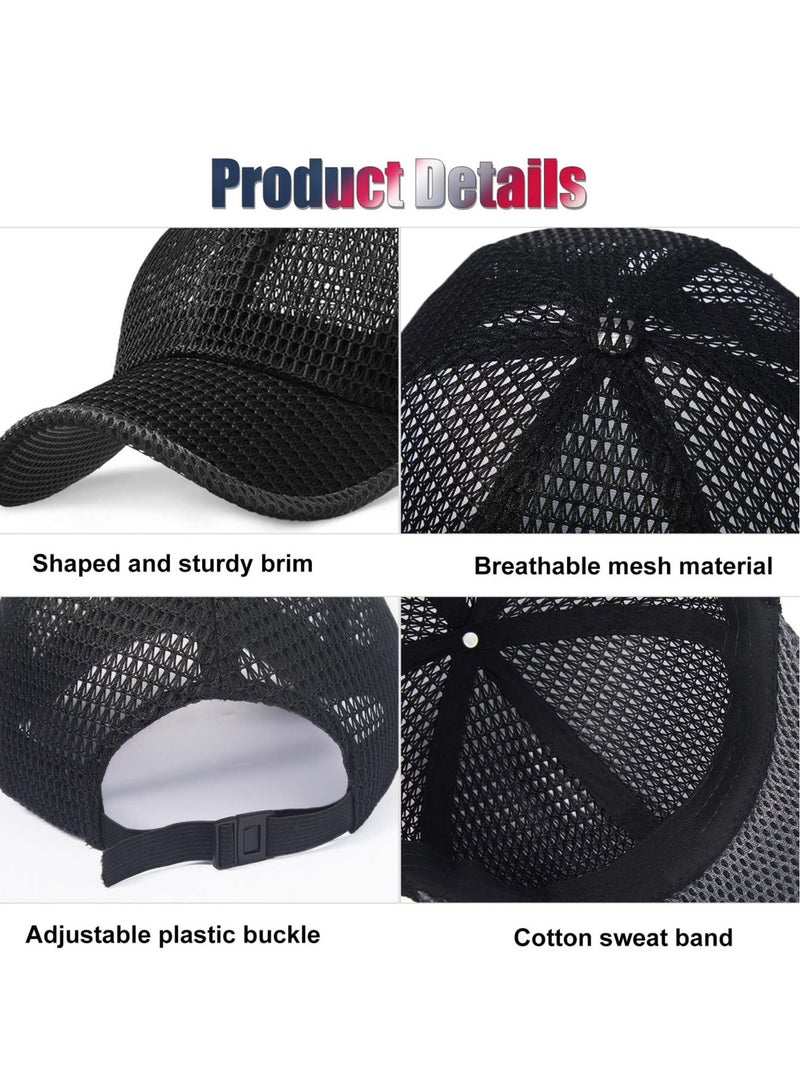 KASTWAVE Summer Mesh Baseball Cap Breathable Full Mesh Hat Casual Trucker Hats Adjustable Quick Dry Cool Hats Mesh Running Hat for Men Women Outdoor Sports - Image 4