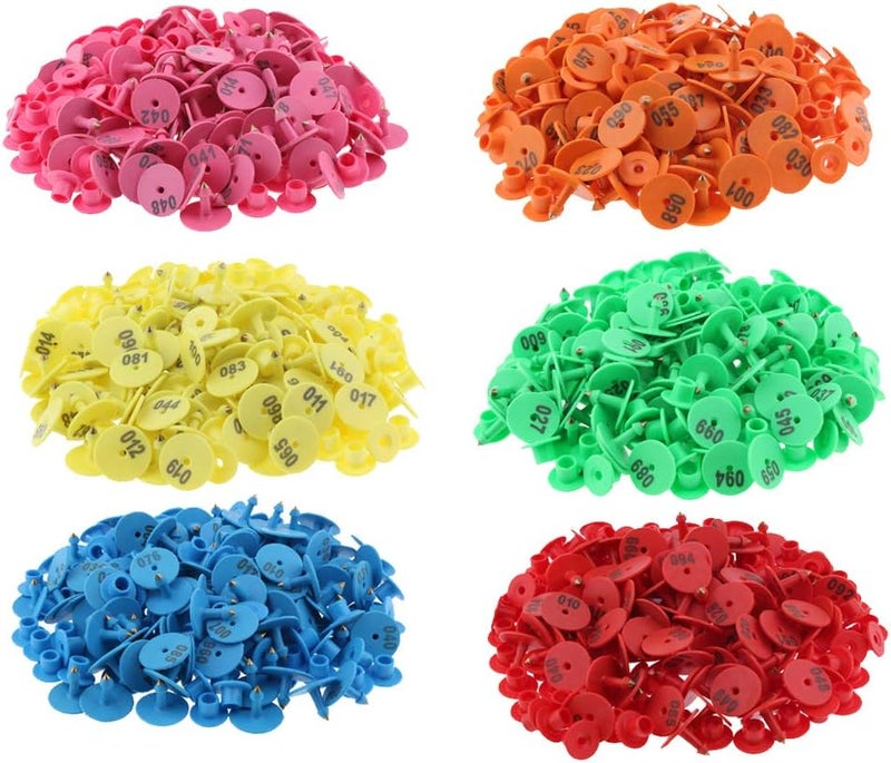 klarako 6-Color 600PCS Small Pre-numbered Livestock Ear Tag For Pig Cow Sheep, with gorgeous and conspicuous color - Image 1
