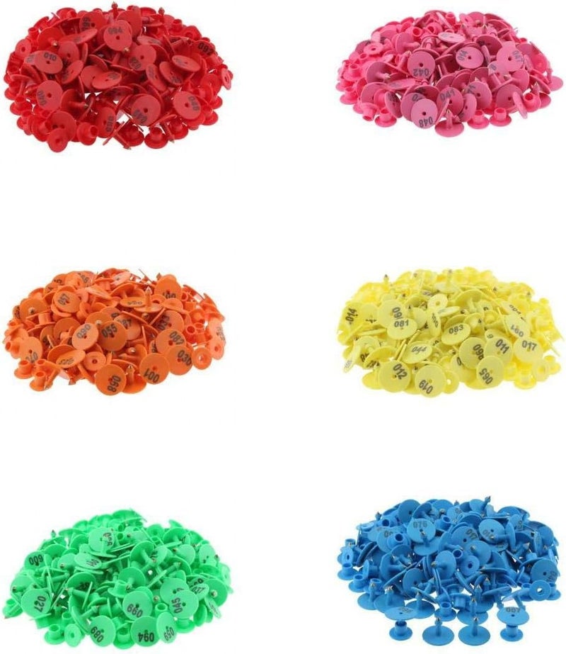 klarako 6-Color 600PCS Small Pre-numbered Livestock Ear Tag For Pig Cow Sheep, with gorgeous and conspicuous color - Image 3