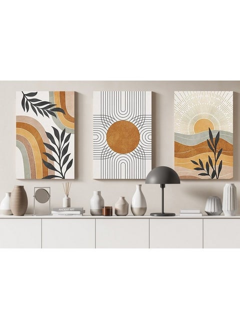 home gallery set three abstract minimalism geometric art hand drawn Printed Canvas wall art