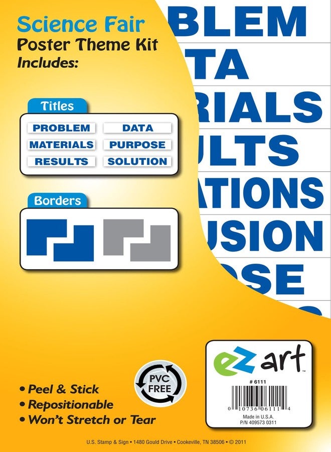 Headline Sign 6111 EZ Art Science Fair Theme Kit for Create-Your-Own Posters, Made in USA - Image 1