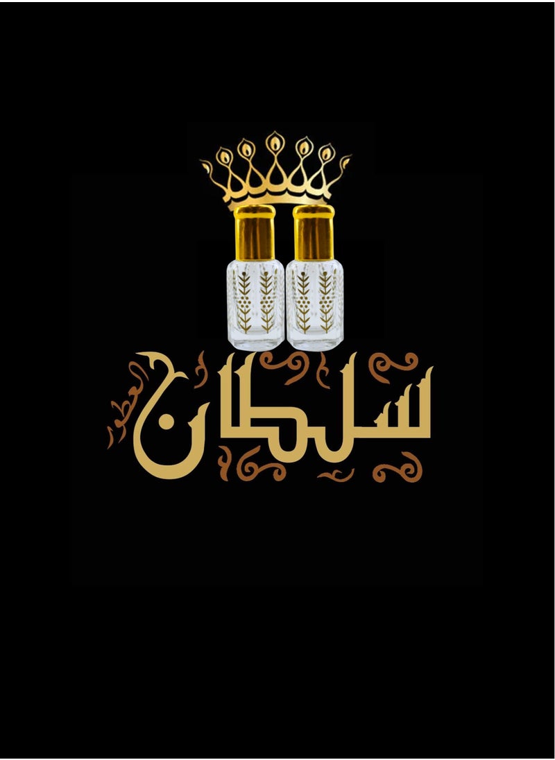 Sultan 2 Pieces Mixed Sultan Perfumes Is Stable and Lasts Long Economical Package 6 Ml 