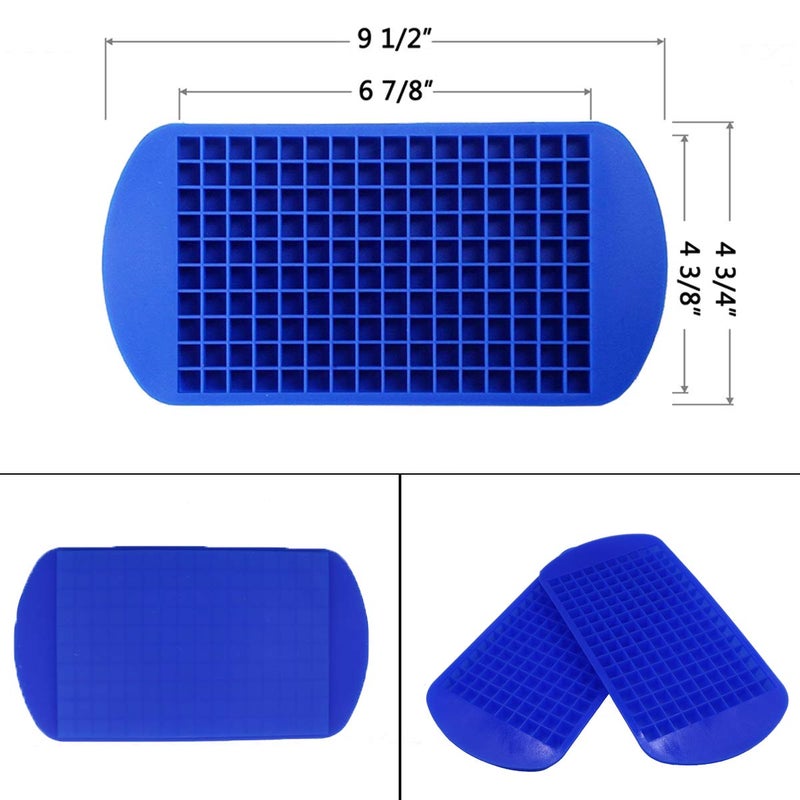 Leeyean Silicone Mini Ice Cube Trays 2 Pack  160 Small Ice Cube Molds Easy Release Crushed Ice Cube For Chilling Whiskey Cocktail  Bpa Free Flexible Stackable And Durable Soft Mold Storage Containers - Image 2