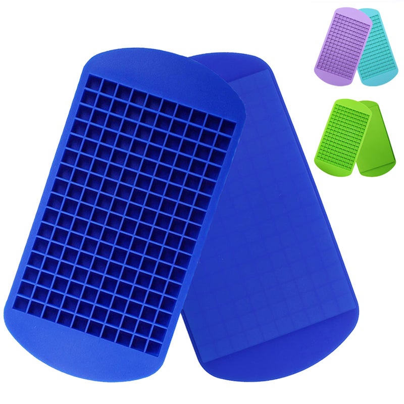 Leeyean Silicone Mini Ice Cube Trays 2 Pack  160 Small Ice Cube Molds Easy Release Crushed Ice Cube For Chilling Whiskey Cocktail  Bpa Free Flexible Stackable And Durable Soft Mold Storage Containers - Image 1