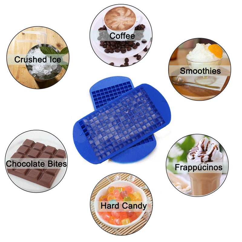 Leeyean Silicone Mini Ice Cube Trays 2 Pack  160 Small Ice Cube Molds Easy Release Crushed Ice Cube For Chilling Whiskey Cocktail  Bpa Free Flexible Stackable And Durable Soft Mold Storage Containers - Image 4
