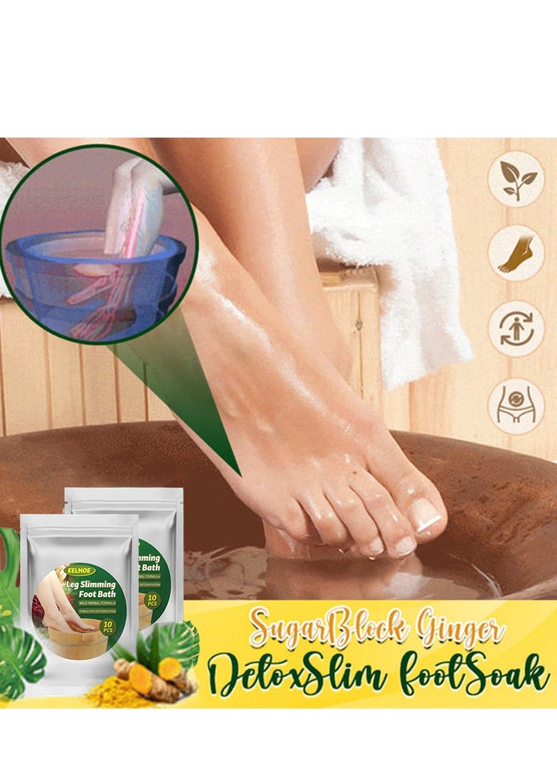 إيلهو حقيبة نقع القدمين، نقع الزنجبيل مع تصريف، استرخاء سبا للعناية بالقدمين، حقيبة نقع القدمين لتخفيف آلام القدم، نقع بالأعشاب الطبيعية (10 قطع) - Image 5