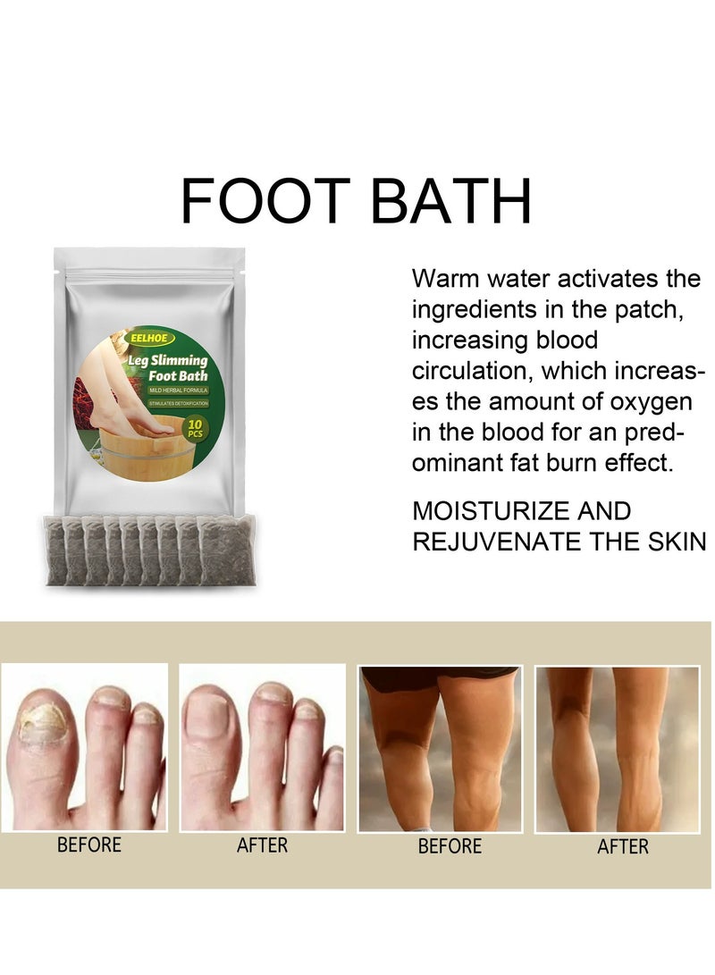 إيلهو حقيبة نقع القدمين، نقع الزنجبيل مع تصريف، استرخاء سبا للعناية بالقدمين، حقيبة نقع القدمين لتخفيف آلام القدم، نقع بالأعشاب الطبيعية (10 قطع) - Image 3