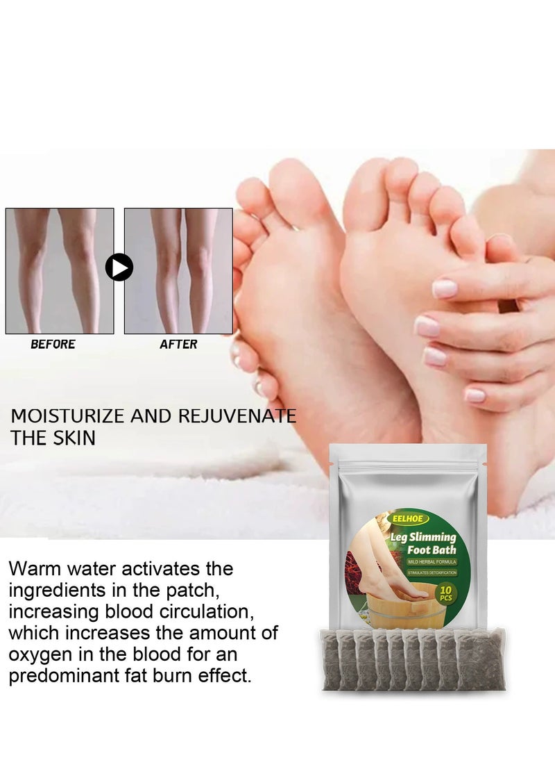 إيلهو حقيبة نقع القدمين، نقع الزنجبيل مع تصريف، استرخاء سبا للعناية بالقدمين، حقيبة نقع القدمين لتخفيف آلام القدم، نقع بالأعشاب الطبيعية (10 قطع) - Image 2